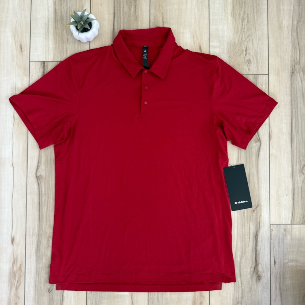 Lululemon Snap Front Performance Polo Short Sleeve Size L